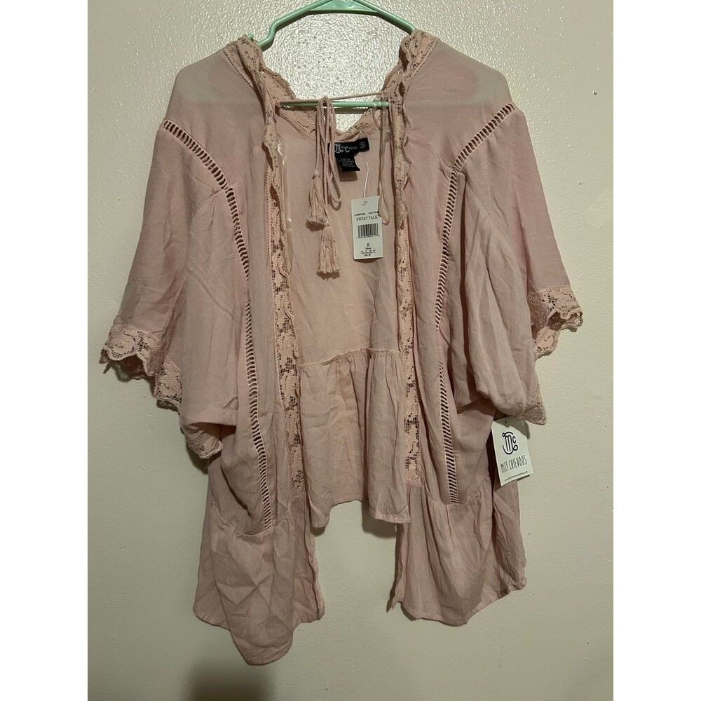 NWT Miss Chievous Cape Cardigan Cape in Dusty Pink Small size Women’s Rayon 100%